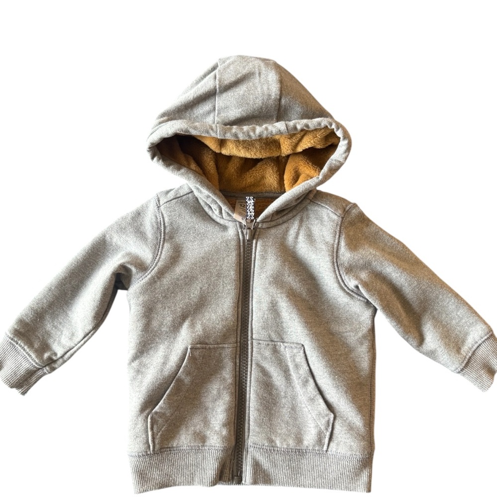 Carter's Gray and Brown Zip-Up Hoodie Sweatshirt